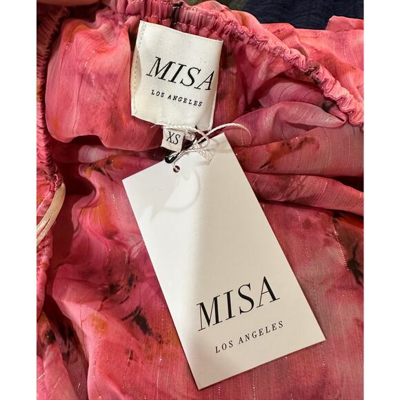 Misa Los Angeles Women's Sastra Mini Dress Abstract Fire Florals Size XS NWT - Picture 6 of 13